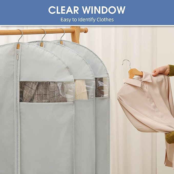 43" Garment Bags for Hanging Clothes, 5 Packs