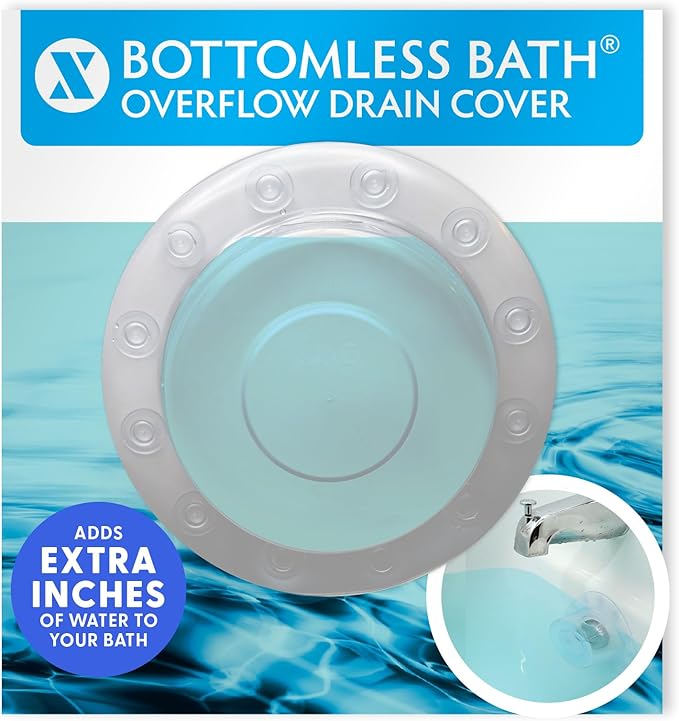 SlipX Solutions Bottomless Bath, Essential Overflow Drain Cover for Bathtub, Best Bath Accessories for Women