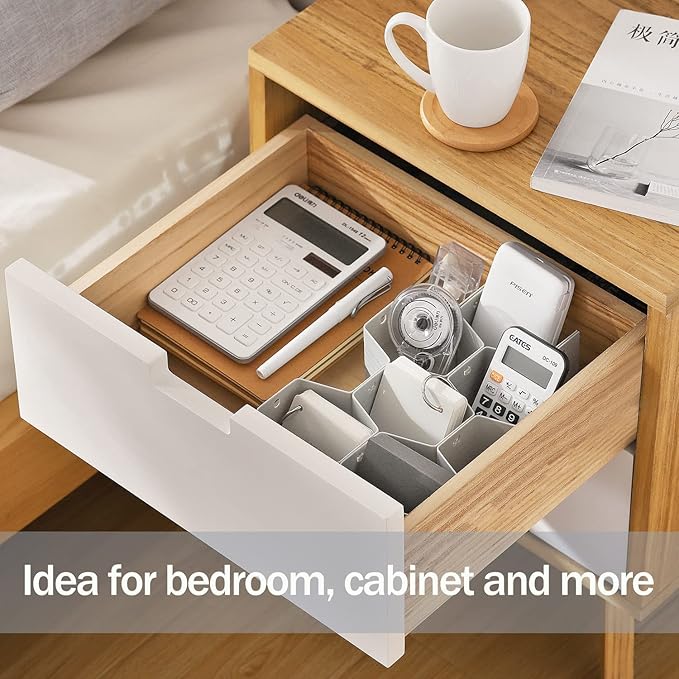 MORNITE Sock Organizer - 8pc Pink Drawer Divider