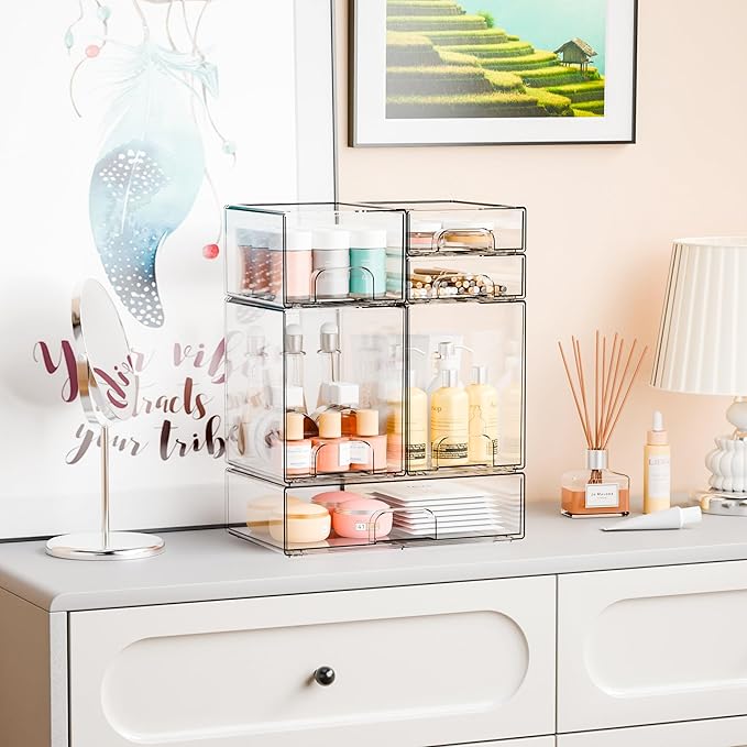 6 Set Clear Baby Bottle Organizer for Countertop