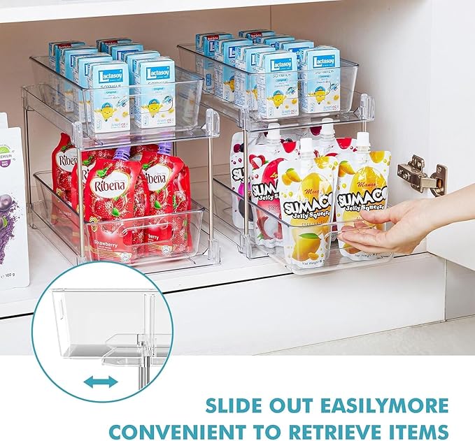 4 Pack Clear Bathroom Organizers and Storage