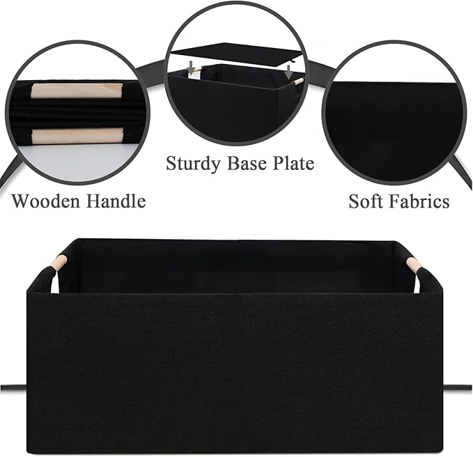 Foldable Fabric Storage Cubes, Black 2 Pack