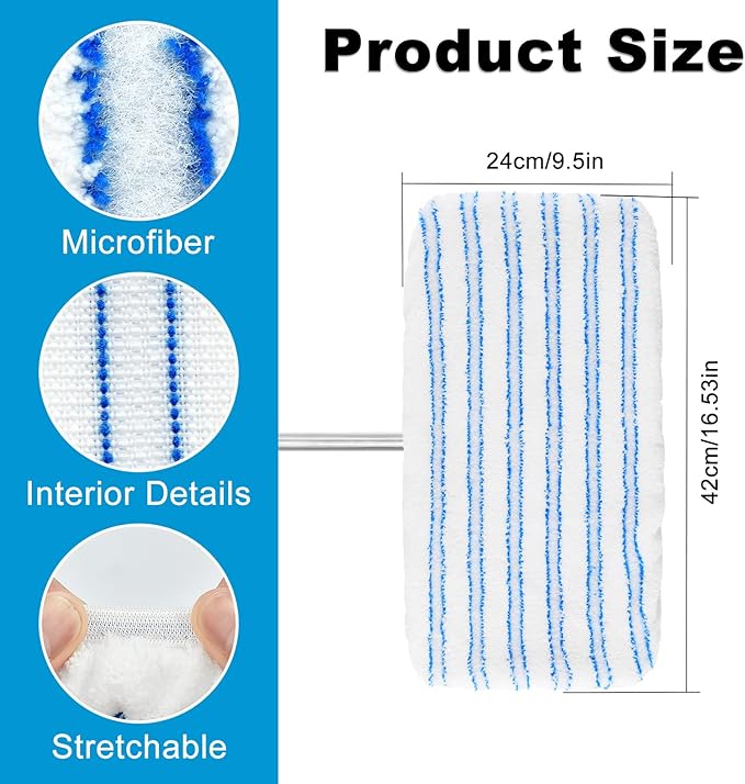 5 Pack Mop Heads Replacements for Ocedar Hardwood Floor 'N More Microfiber Mops,Terry Cloth Mops Refills 15 x 8 Flat Dust Mop Pads for O Cedar mop, Washable Mopping Pads(Mop Handle Not Included)
