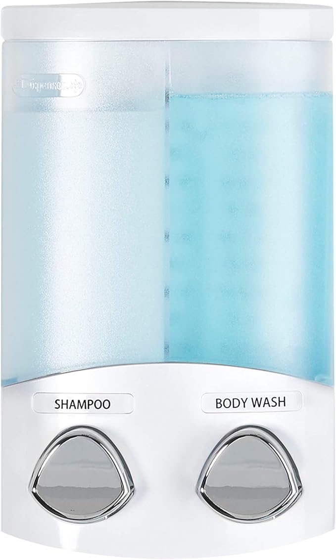 Better Living Products, White 76254-1 Euro Series 2-Chamber Soap and Shower Dispenser