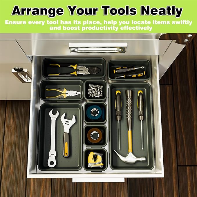 38PCS Interlocking Desk Drawer Organizer Tray Divider Set