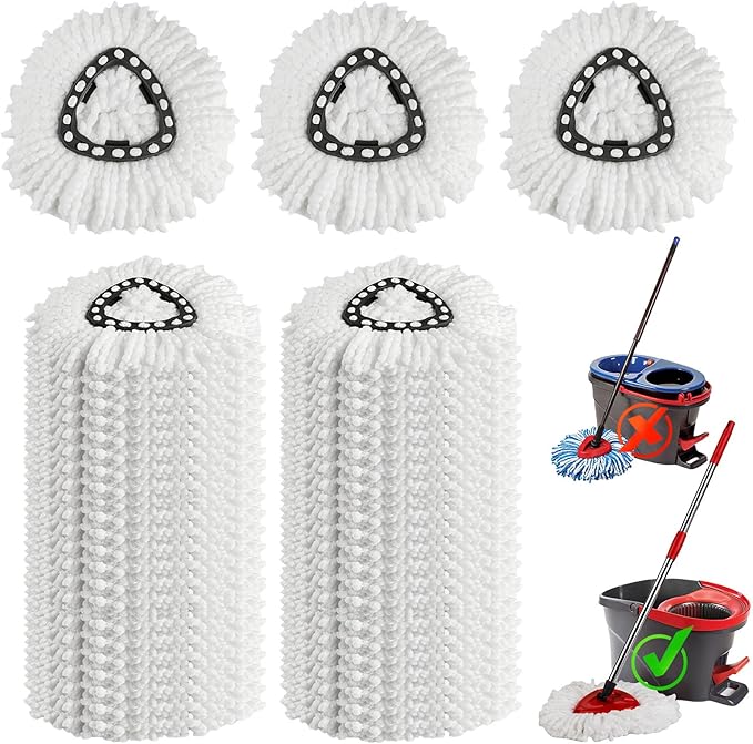 20 Pack Spin Mop Refills Head, Mop Heads Replacement for Spin Mop, Washable Microfiber Mop Replace Head Spin Mop, 360°Spinning Micro Replacement Mop Head for Easy House Cleaning Floor Mopping