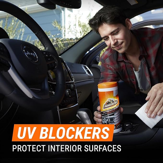 Armor All Ceramic Car Leather Cleaning Wipes, Use on Heated Seats, Includes Ceramic Leather and Extreme Protectant Wipes - 2 Count