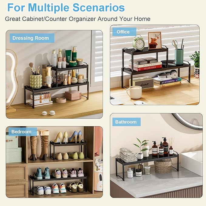 25.5 Inches 2 Pack Expandable Cabinet Shelves