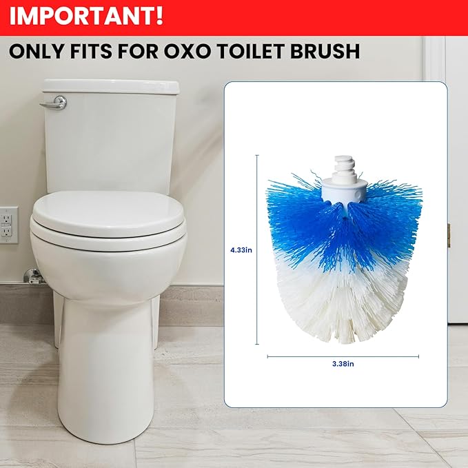 Toilet Brush Refills for OXO Toilet Brush, 2 Pack Toilet Brush Replacement Head