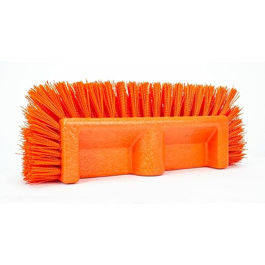 SPARTA Multi-Level Tile Scrub Brush 12" Wide Brush Head, Heavy-Duty Tile Cleaning Brush with End Bristles for Commercial Tiles, Tubs and Floor, Plastic, 12 Inches, Orange, (Pack of 12)