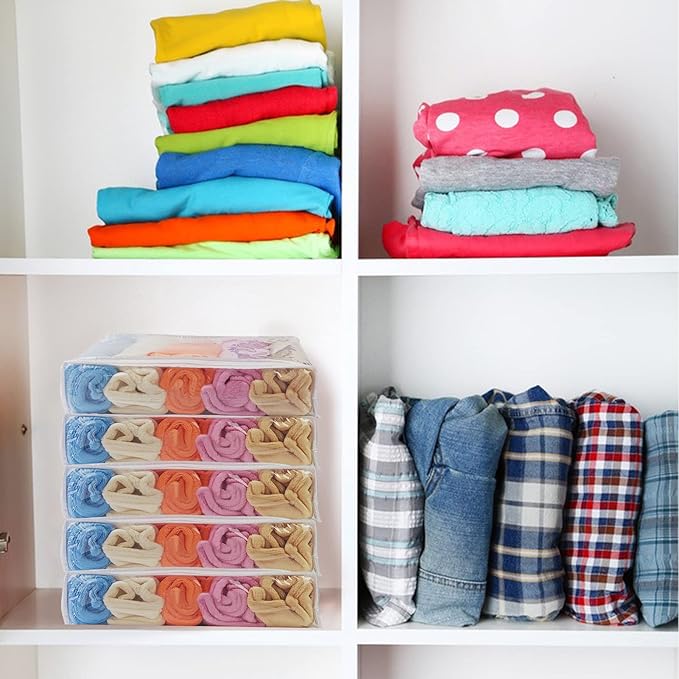 25Pcs Clear Vinyl Zippered Storage Bags