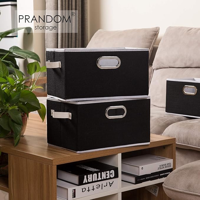 Large Collapsible Storage Bins for Closet [3-pack] Decorative Fabric Storage