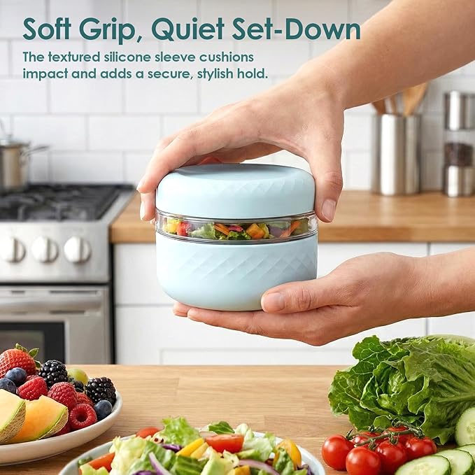 24 oz Glass Lunch Bowl Containers with Lids 2 Pack | Leak & Spill Proof, BPA-Free, Microwave & Dishwasher Safe