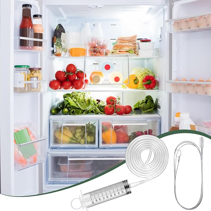 Gisafai 3 Pcs 59'' Refrigerator Cleaning Kit - Brush & Syringe