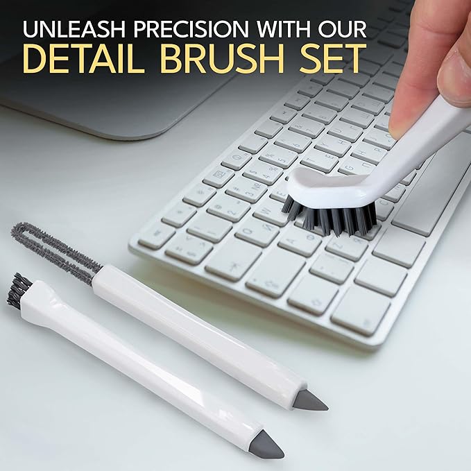 Small Cleaning Brush Set 3pcs—Crevice Brushes for Cleaning—Scrub Brushes Set with Silicone Tipped Scrub Brush—Stiff Handle Miniature Cleaning Brush for Kitchen Uensils, Tight Spaces, Tub, Shower