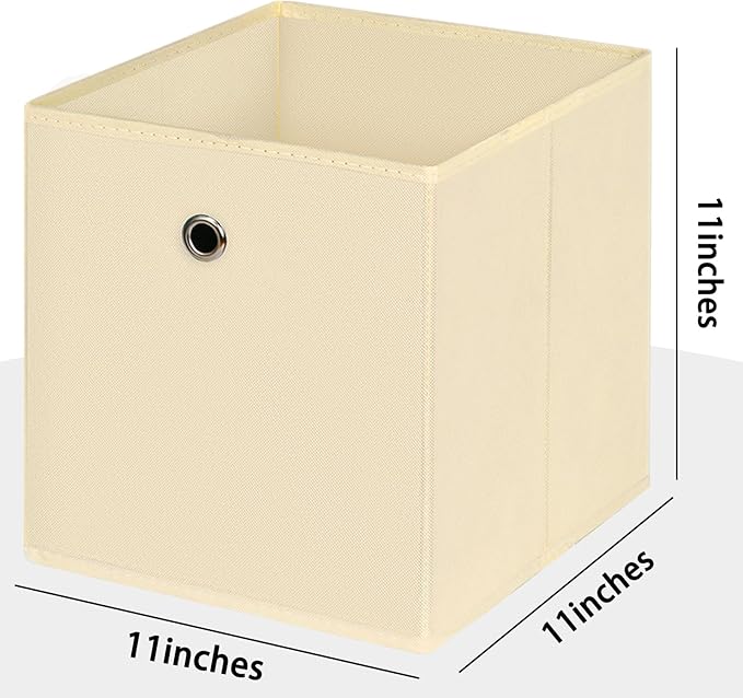 Foldable Storage Cubes Bins ,11 Inch Cloth Storage Cube Fabric Storage Box Cubes Organizer Baskets with Dual Handles for Home Organizer Set of 10