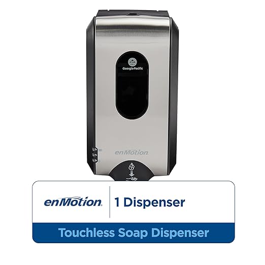 enMotion Georgia‑Pacific (by GP PRO) Gen2 Automated Touchless Soap and Sanitizer Dispenser, Stainless Finish, 52060