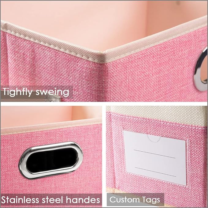 PRANDOM Fodable Storage Bins (3-pack) - 11.5x8.5x6.7" for Closet/Shelves