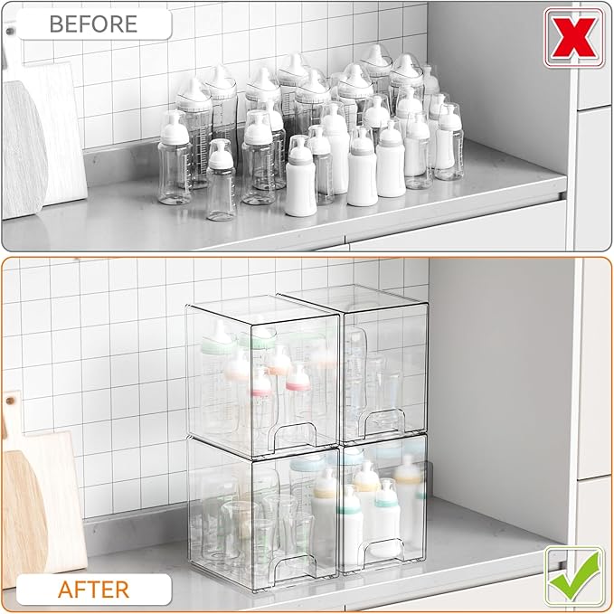 7.6" H Baby Bottle Organizer for Cabinet