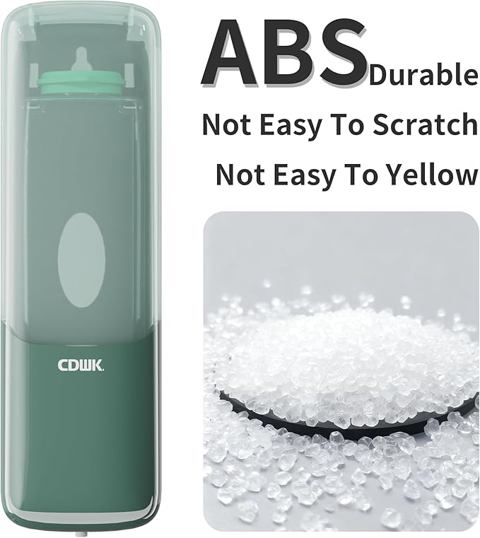 Wall-Mounted Shampoo Conditioner Dispenser, 300ml No Drill Refillable Shower Soap Dispenser, Waterproof Leak-Proof Wall Soap Holder, Modern Toiletries Organizer for Bathroom, Kitchen, Hotel, Green