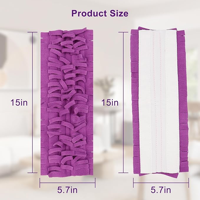 6 Pack Mop Refill Pads for PowerMop Multi-Surface and Wood Mop Pads Refill, Washable & Reusable Microfiber Spray Cleaning (Purple)