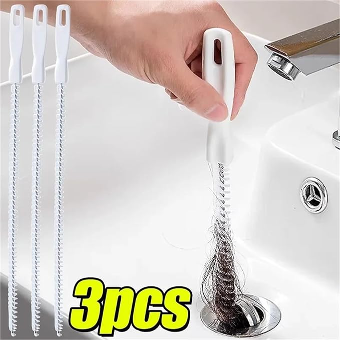 Hair Sewer Sink Cleaning Brushes Drain Cleaner Pipe Dredging Brush Bathroom Flexible(1pcs,45cm Long)