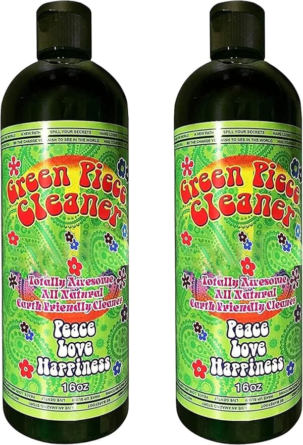 Green Piece Magnetic Glass Cleaner Kit - 2 x 16oz Bottles + Purple Magnet Scrubber