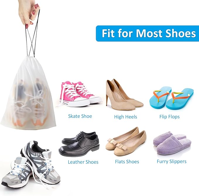 COIDEA, Waterproof Travel Drawstring Shoe Bags for Packing, Storage