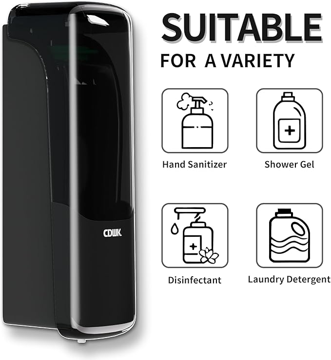 Wall-Mounted Shampoo Conditioner Dispenser, 300ml No Drill Refillable Shower Soap Dispenser, Waterproof Leak-Proof Wall Soap Holder, Modern Toiletries Organizer for Bathroom, Kitchen, Hotel, Black