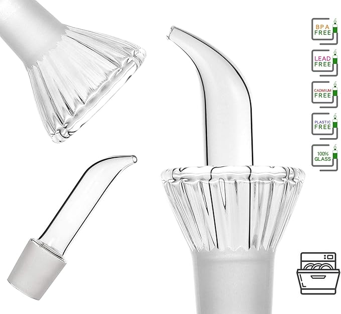 HAIZEEN 5 oz Glass Oil Dispenser Bottle,No Funnel Needed Cruet Decanter