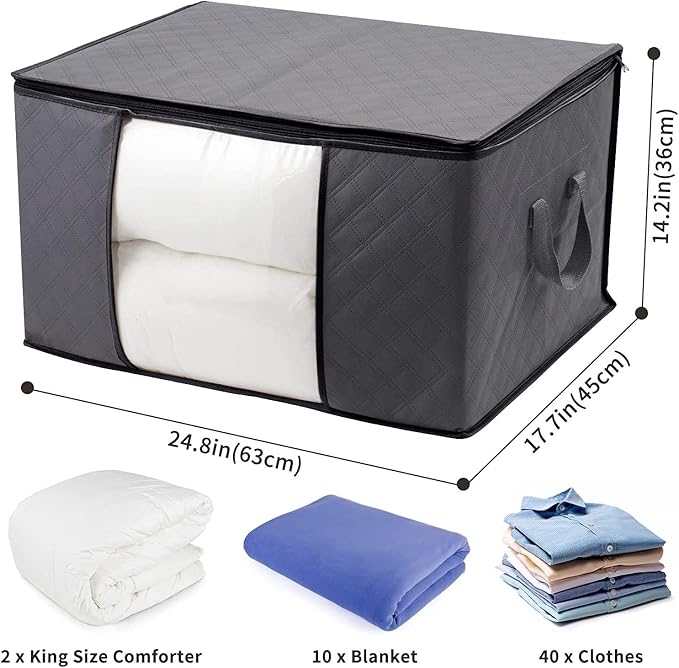 Clothes Storage Bags, Grey, 6 x 100L