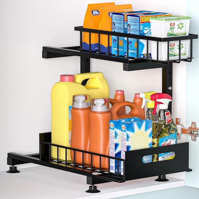 Under Sink Organizer, Rust Resistant 1 Pack Black