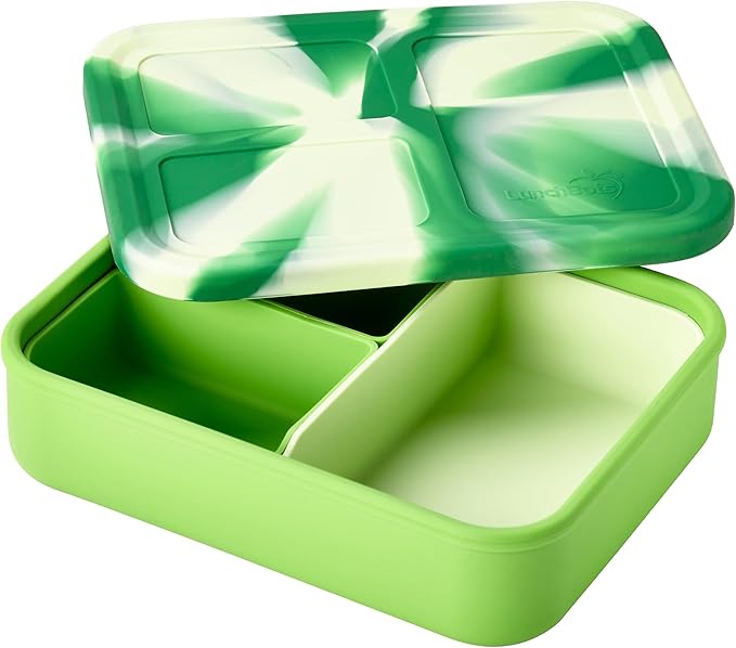 LunchBots Build -a- Bento Lunch Box, Silicone Bento Box for Kids, Multi-Compartment Lunch Container, Oven & Dishwasher Safe, BPA Free, 32 oz
