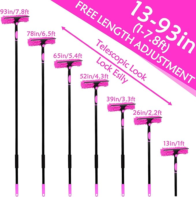 CALBEAU 15 Foot Dusters for Cleaning, Duster with Extension Pole 7-15ft, Microfiber Feather Duster Used for Cleaning Ceiling Fan, High Window, Blinds, Shutters, Sofa, Cobweb Duster for Home (12 PCS)