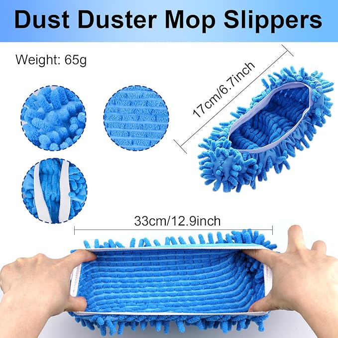 Cosywell Large Size 5 Pairs 10 PCS Shoes Cover for Mop Slippers Dusting Mop Shoes for Floor Cleaning House Washable（L）