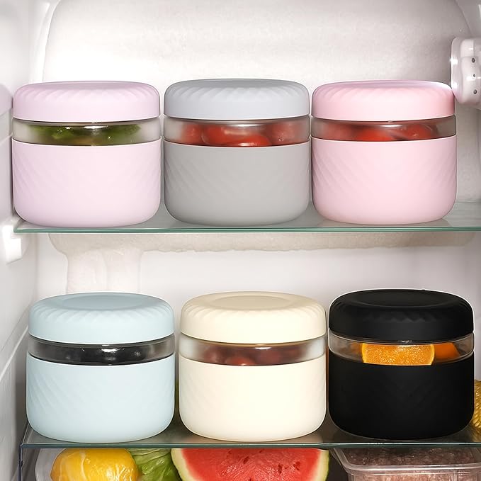 24 oz Glass Lunch Bowl Container with Lid | Leak & Spill Proof, BPA-Free, Microwave & Dishwasher Safe, Airtight Meal Prep & Food Storage Jar for Lunch