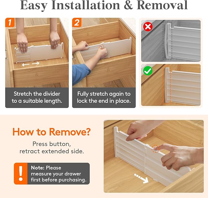 6" Tall 5 Pack Drawer Dividers