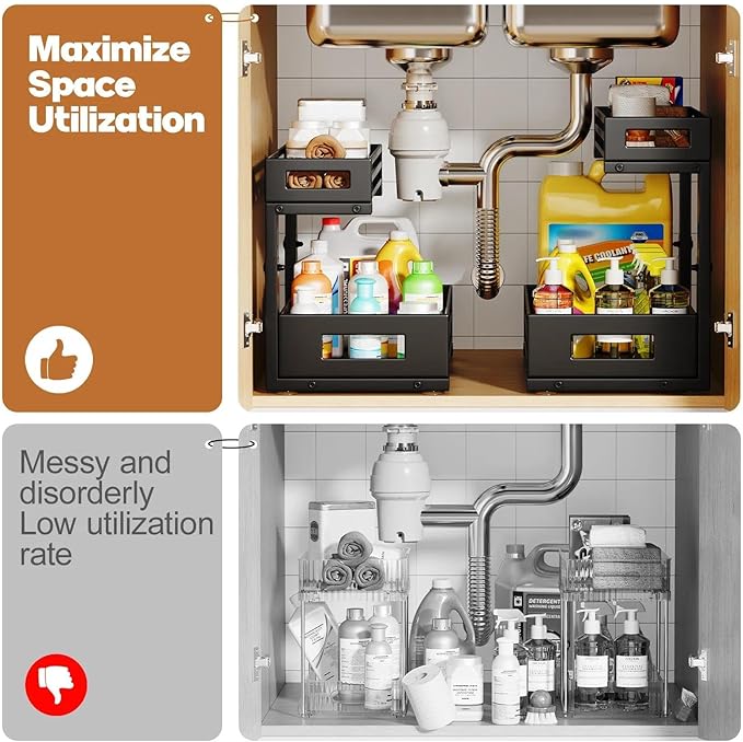 2-Pack Under Sink Organizer and Storage