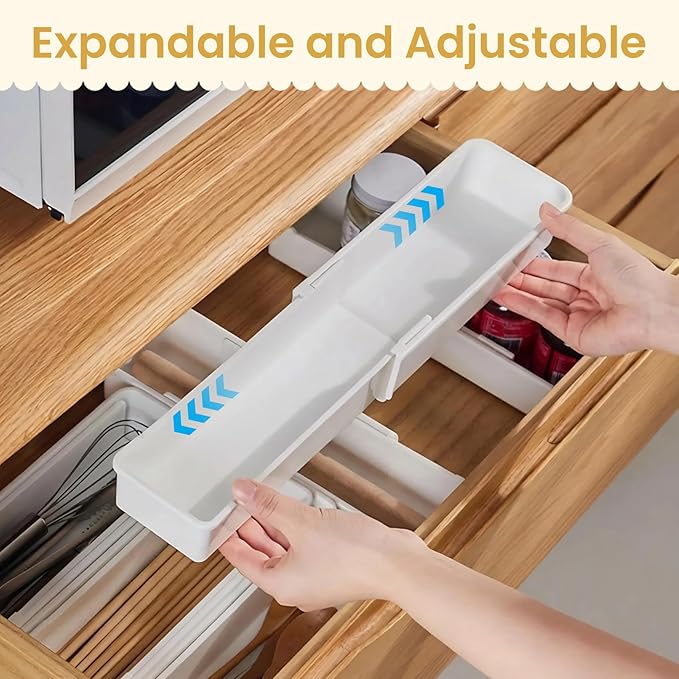 Drawer Organizers Set, 4-Pack Expandable Drawer Dividers for Bedroom, Bathroom