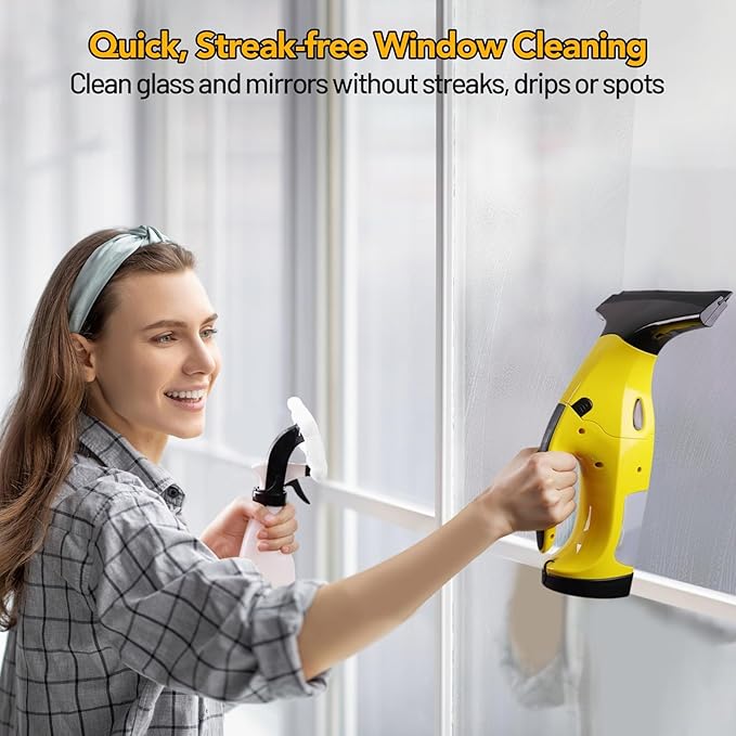 Rechargeable Window Vac, Electric Window Vacuum Squeegee, with 11 in. and 6.7 in. Squeegee Blades