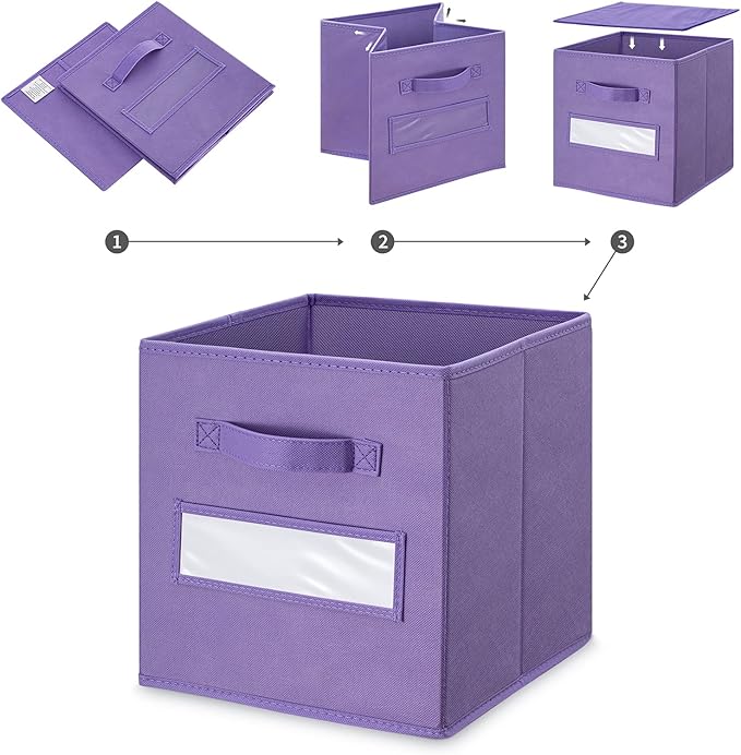 11 Inch Storage Cube, Storage bin, Purple