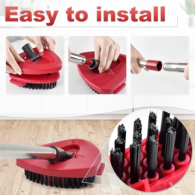 Mop Head Replacement, Base, Mop Handle for Ocedar EasyWring 1-Tank System, 2 Microfiber Mop Refills, Extendable Length 30-59" Mop Handle, Base and Scrubber for All Hard-surfaced Floor