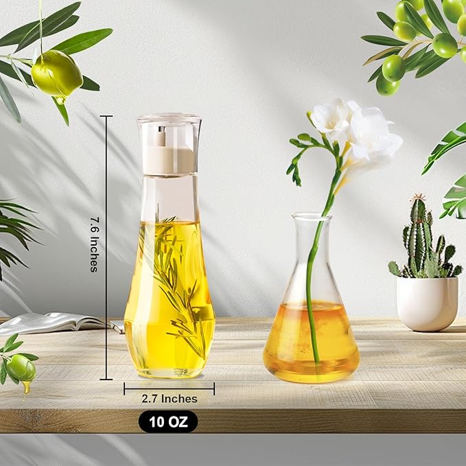 Summark Diamond Oil and Vinegar Dispenser for kitchen,Olive Oil Dispenser Bottle,Elegant Glass Cooking Oil Dispenser,Dispenser Bottle of 10 OZ
