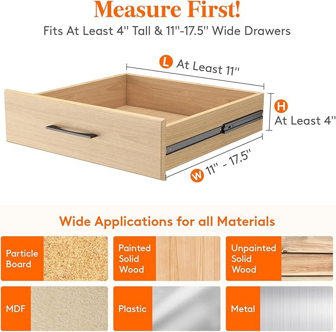 18 Pack Drawer Dividers 4" High 28-43.5cm/11-17" Adjustable Drawer Organizer