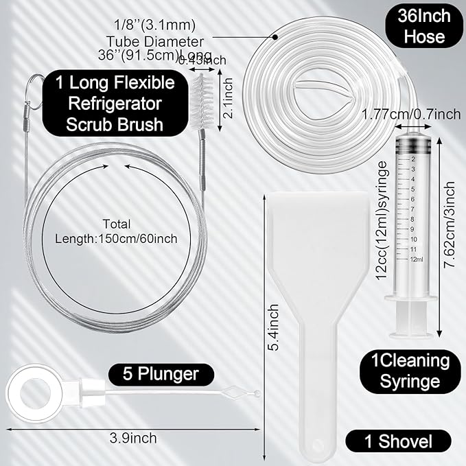 Gisafai 9pc Fridge Cleaning Kit - 36" Drain Tool