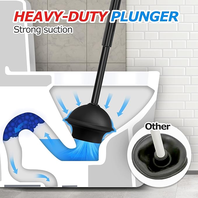 FORASTO 2Pack 2 in 1 Toilet Brush and Plunger Set,Toilet Bowl Brush Plunger Set,Toilet Brush Plunger Combo,Cleaning Brush,Cleaning Supplies,Groove Gap Brush,Bathroom Cleaning Tools