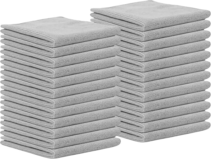 Microfiber Cleaning Cloth for Kitchen & households, Towels for Cars. (300gsm) (Pack of 24 Gray)