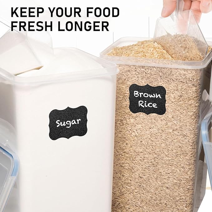 Flour Storage Container 2 PC [8.5L / 287 Oz] Extra Large Food Storage Containers with Lids - Airtight, Leak Proof