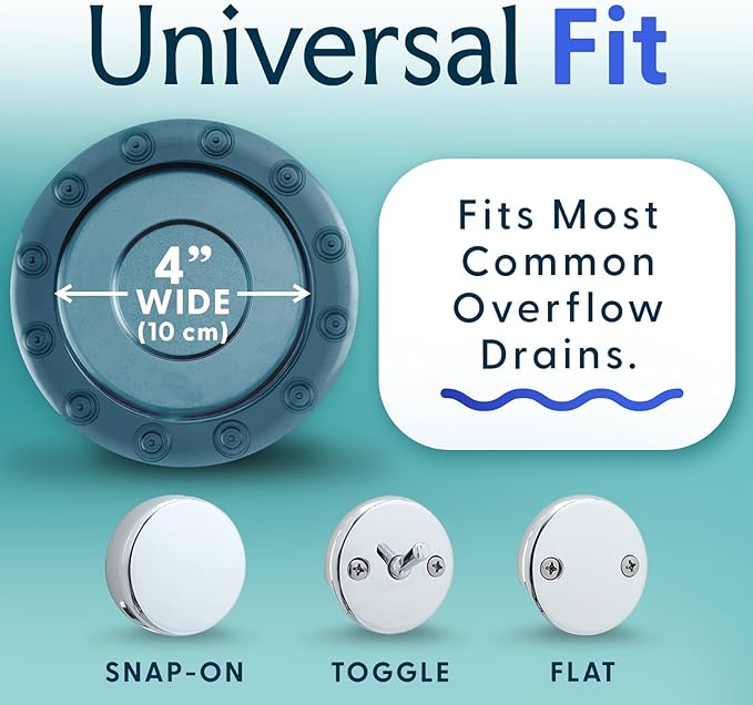 SlipX Solutions Bottomless Bath, Essential Overflow Drain Cover for Bathtub, Best Bath Accessories for Women