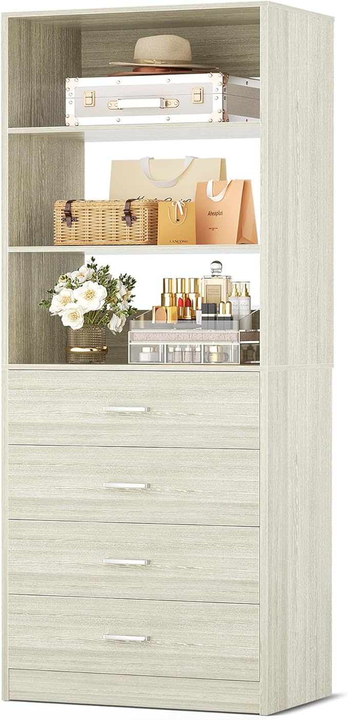 Closet Drawers Organizer System, White Oak